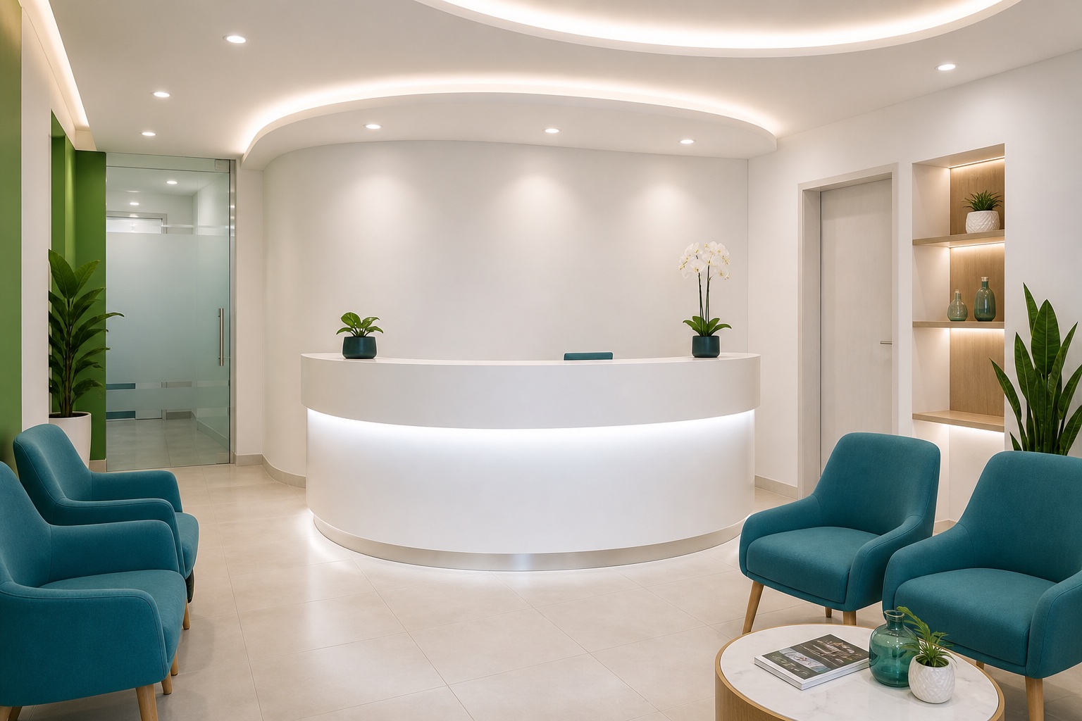 Recepción moderna de LASURCLINIC
